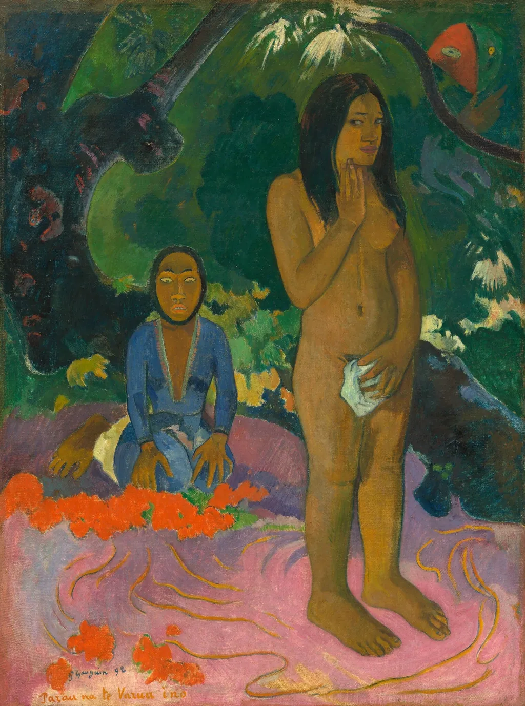 Parau na te Varua ino (Words of the Devil), by Paul Gauguin, oil, 1892