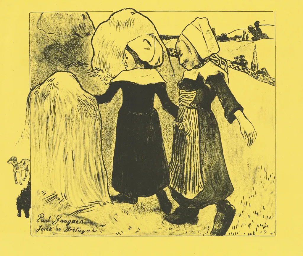 Pleasures of Brittany (Joies de Bretagne), by Paul Gauguin, ink, 1889