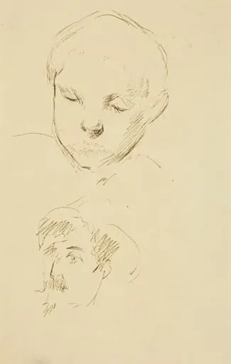 Profile of a Boy and Self-Portrait [recto], by Paul Gauguin