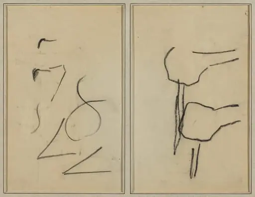 Scribbles; Two Shapes [verso], by Paul Gauguin