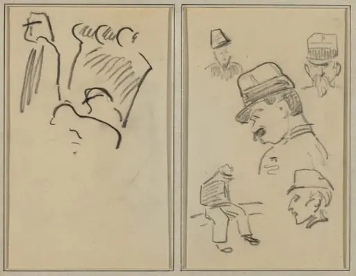 Soldiers; Four Soldiers and a Seated Figure [verso], by Paul Gauguin