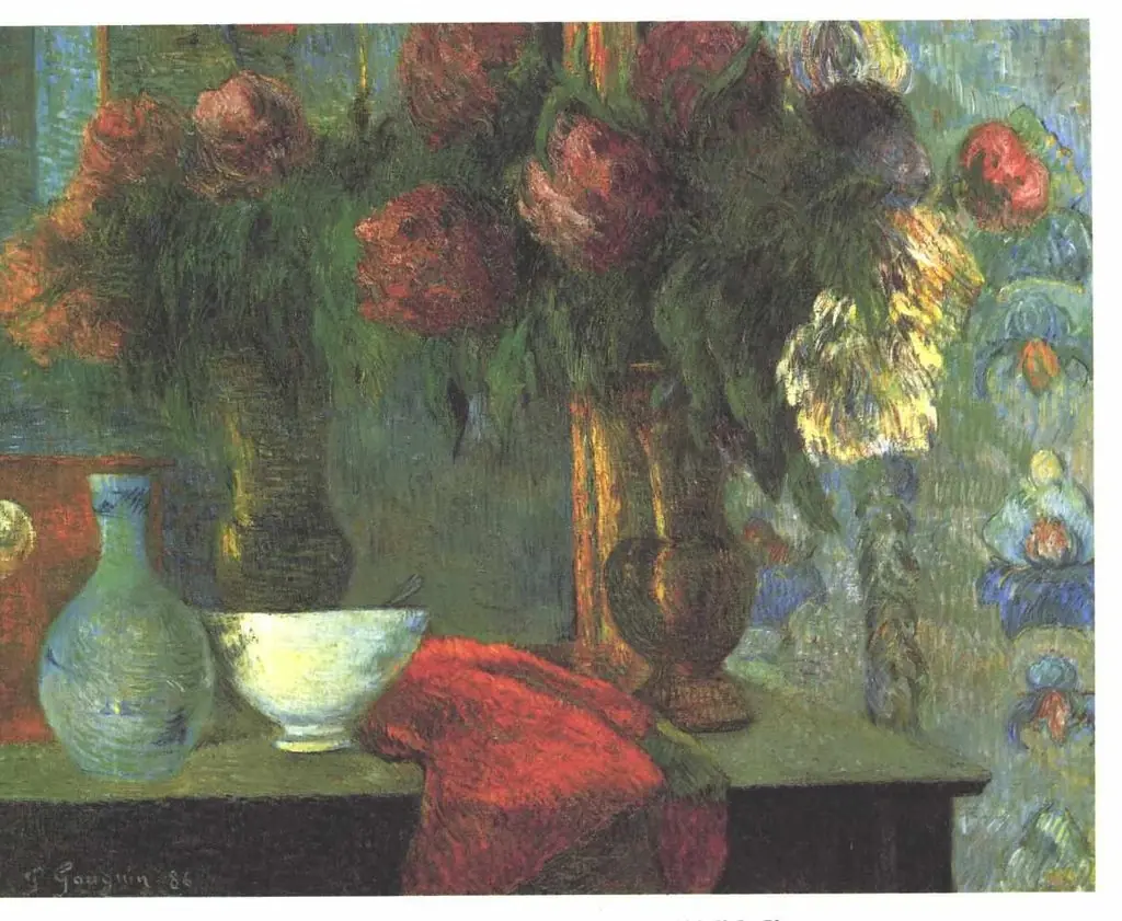Stil life with white vase, by Paul Gauguin