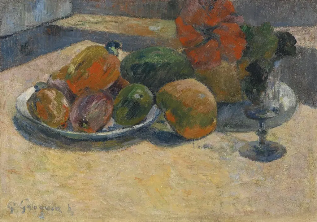Still Life with Mangoes and a Hibiscus Flower, by Paul Gauguin