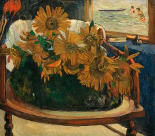 Sunflowers on an Armchair, by Paul Gauguin, 1901