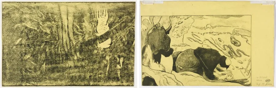 The Devil Speaks (Mahna No Varua Ino) (recto); Women Washing Clothes (verso), by Paul Gauguin, 1894