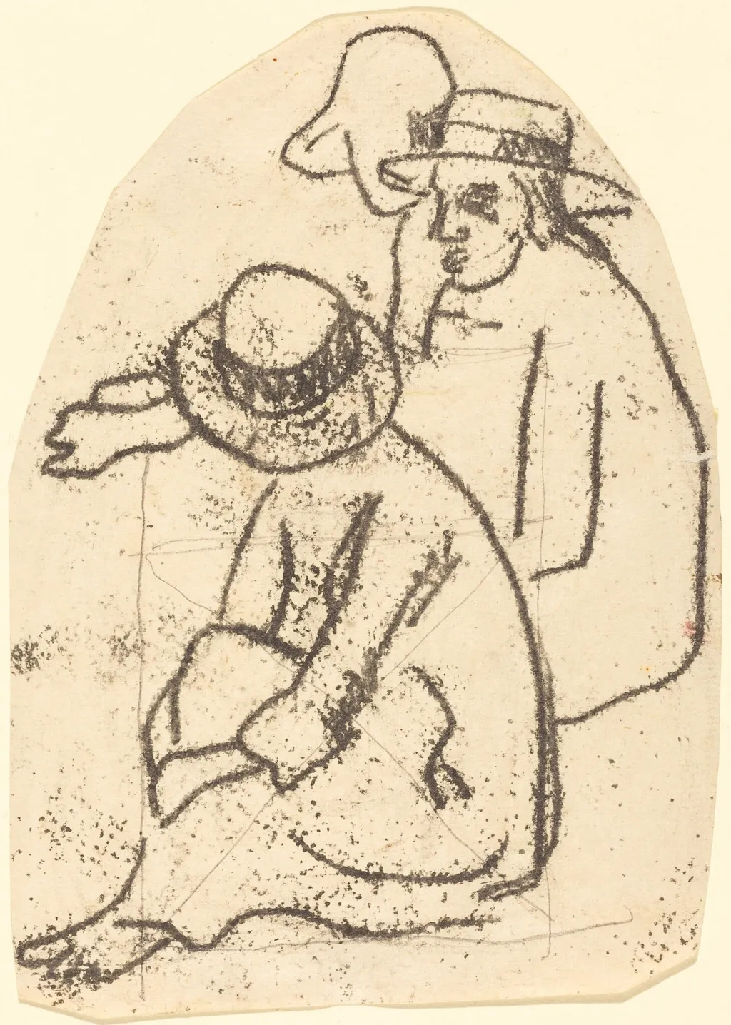 Three Tahitians (Study for "La soeur de charite"), by Paul Gauguin, graphite, 1900