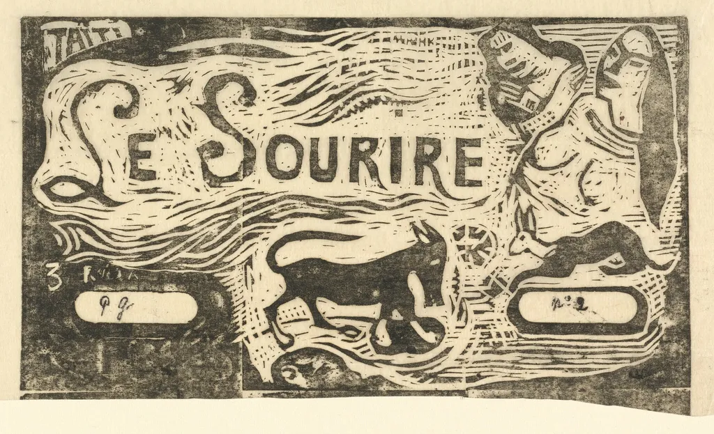 Title Page for "Le Sourire" (Titre du Sourire), by Paul Gauguin, ink, 1899