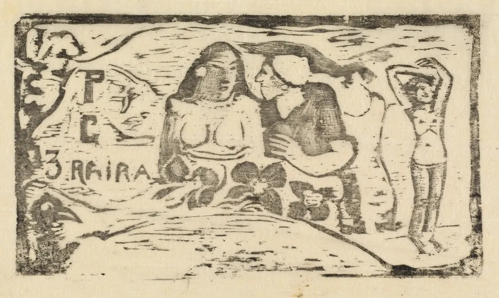 Title Page for "Le Sourire" (Titre du Sourire), by Paul Gauguin, ink, 1900