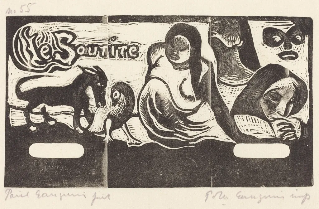 Title Page for "Le Sourire" (Titre du Sourire), by Paul Gauguin, ink, 1899