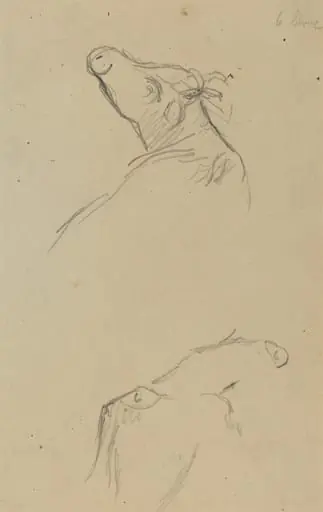Two Cow's Heads [verso], by Paul Gauguin