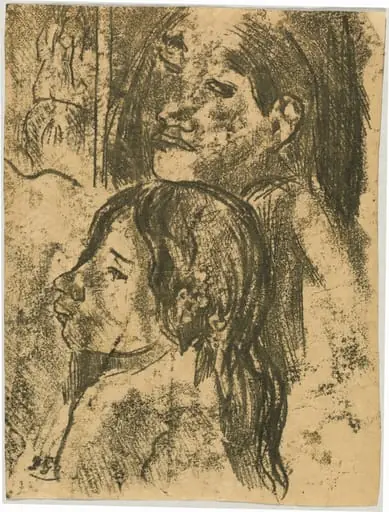 Two Marquesans [recto], by Paul Gauguin