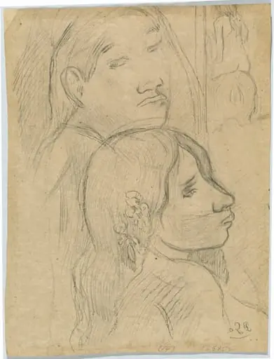 Two Marquesans [verso], by Paul Gauguin