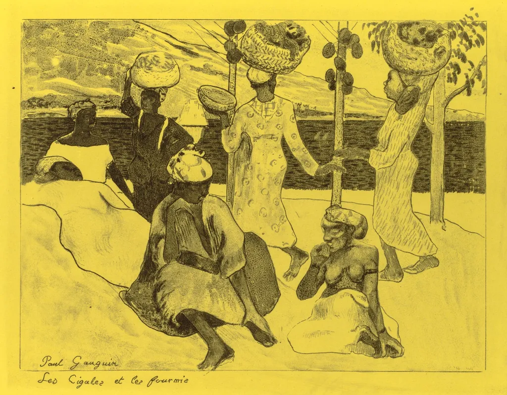 Volpini Suite: The Grasshoppers and the Ants (Les Cigales et les Fourmis), by Paul Gauguin, 1889
