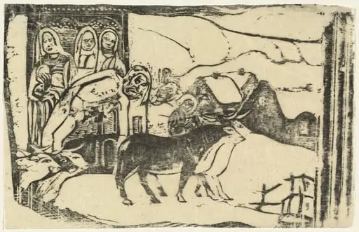Wayside Shrine in Brittany (Le calvaire Breton), by Paul Gauguin