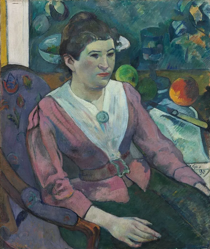 Woman in Front of a Still Life by Cézanne, by Paul Gauguin