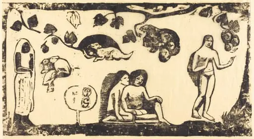 Women, Animals and Foliage (Femmes, animaux et feuillages), by Paul Gauguin