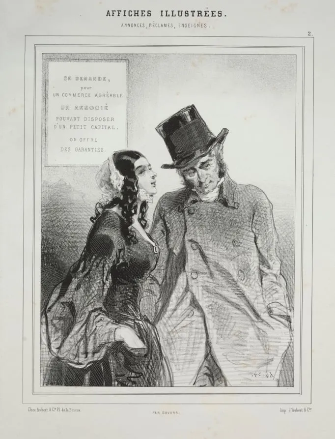 Affiches Illustrées, by Paul Gavarni, 1845