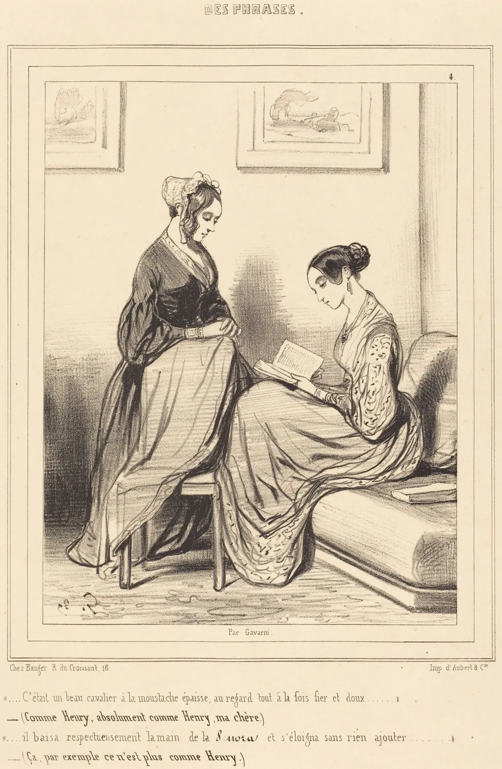 C'était un beau cavalier..., by Paul Gavarni, ink, 1835