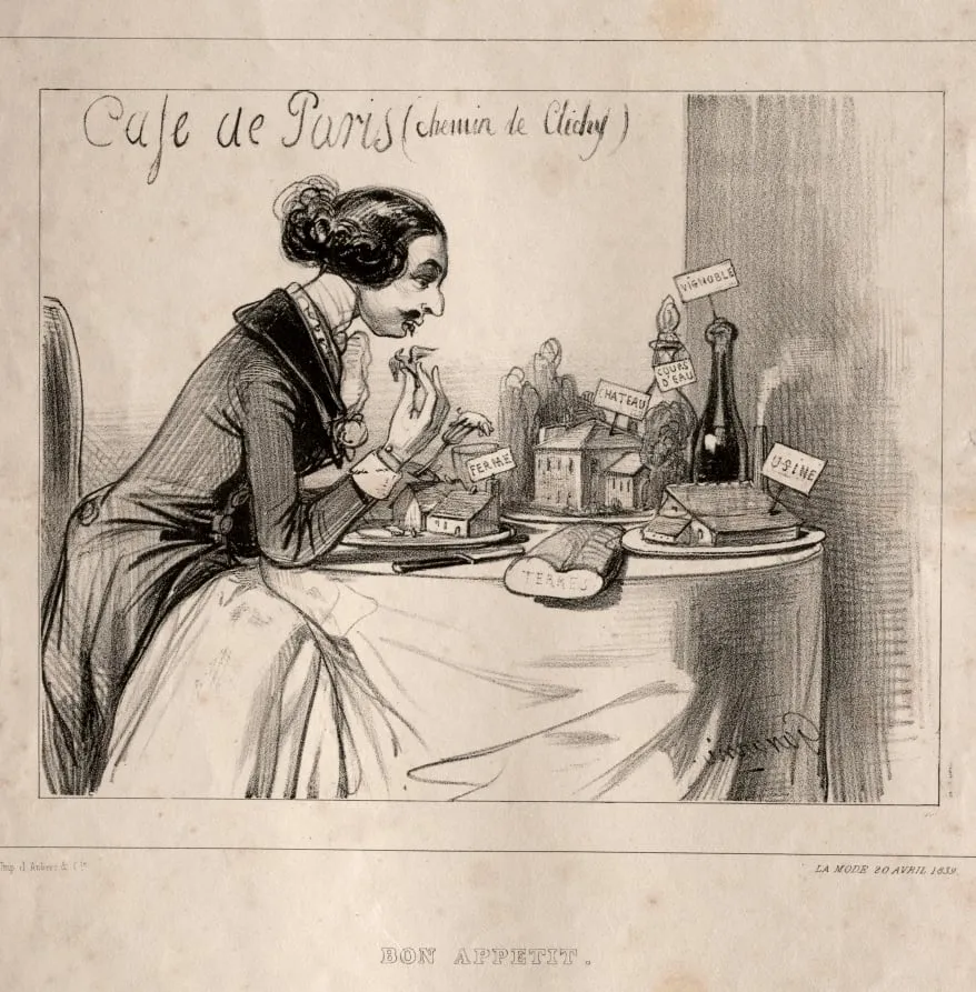 Croquis Fantastique: Bon Appetit, by Paul Gavarni, 1839