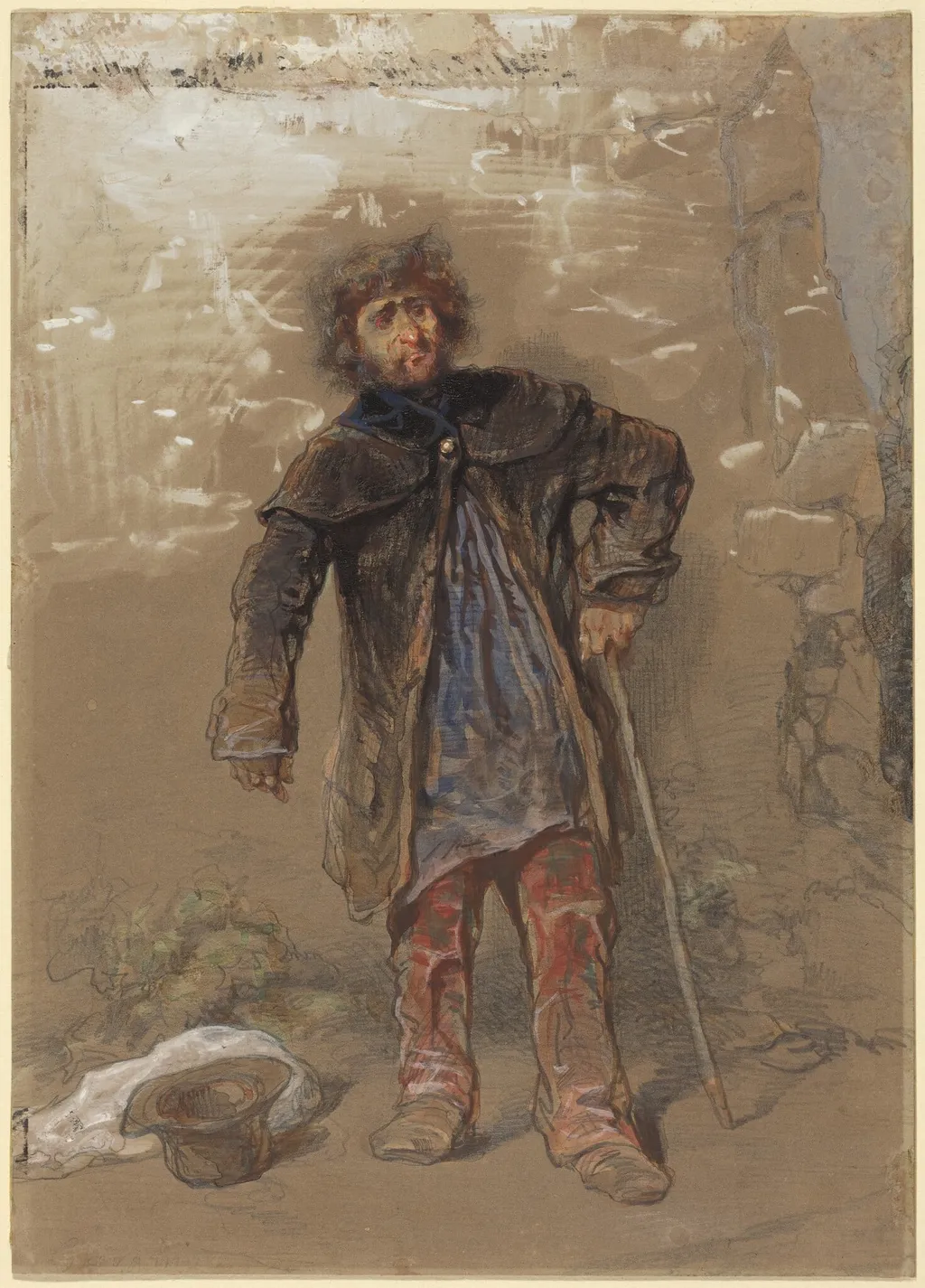 English Beggar, by Paul Gavarni, graphite, 1835