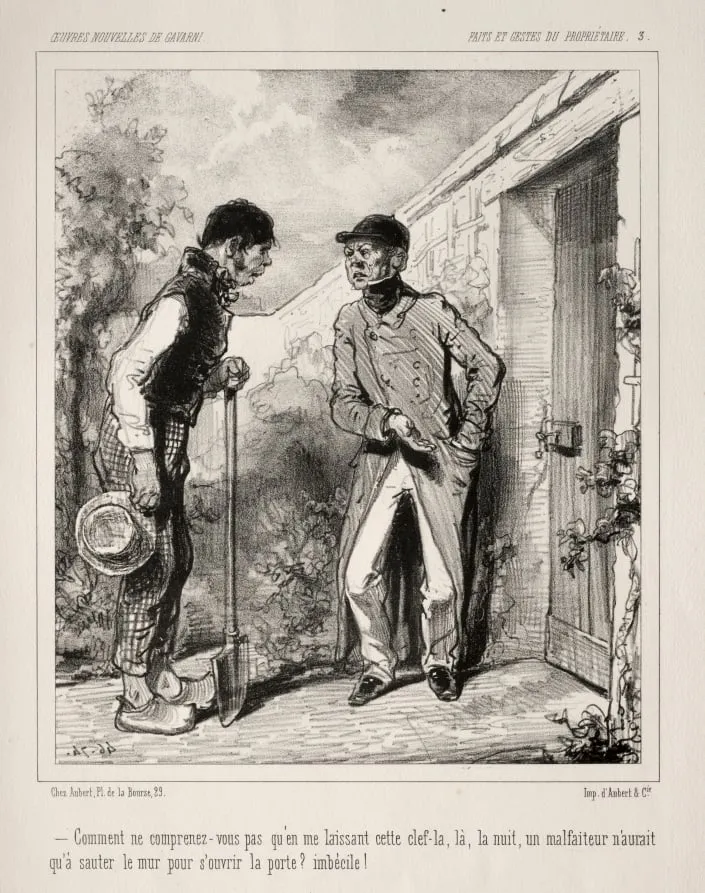 Faite et Gestes du Propriétaire, by Paul Gavarni, 1847