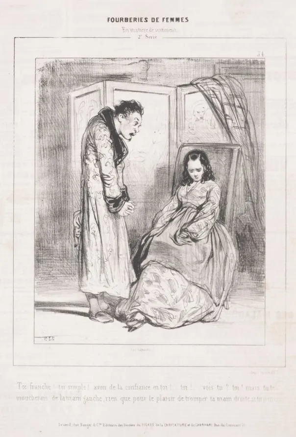 Fourberies de Femmes: En matière de sentiment, by Paul Gavarni, 1842