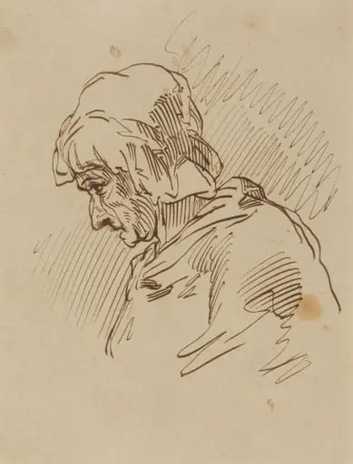 Head of a Woman, by Paul Gavarni