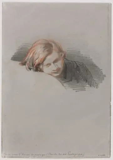 Head of a Young Man (Study for L'Oiseau de passage), by Paul Gavarni