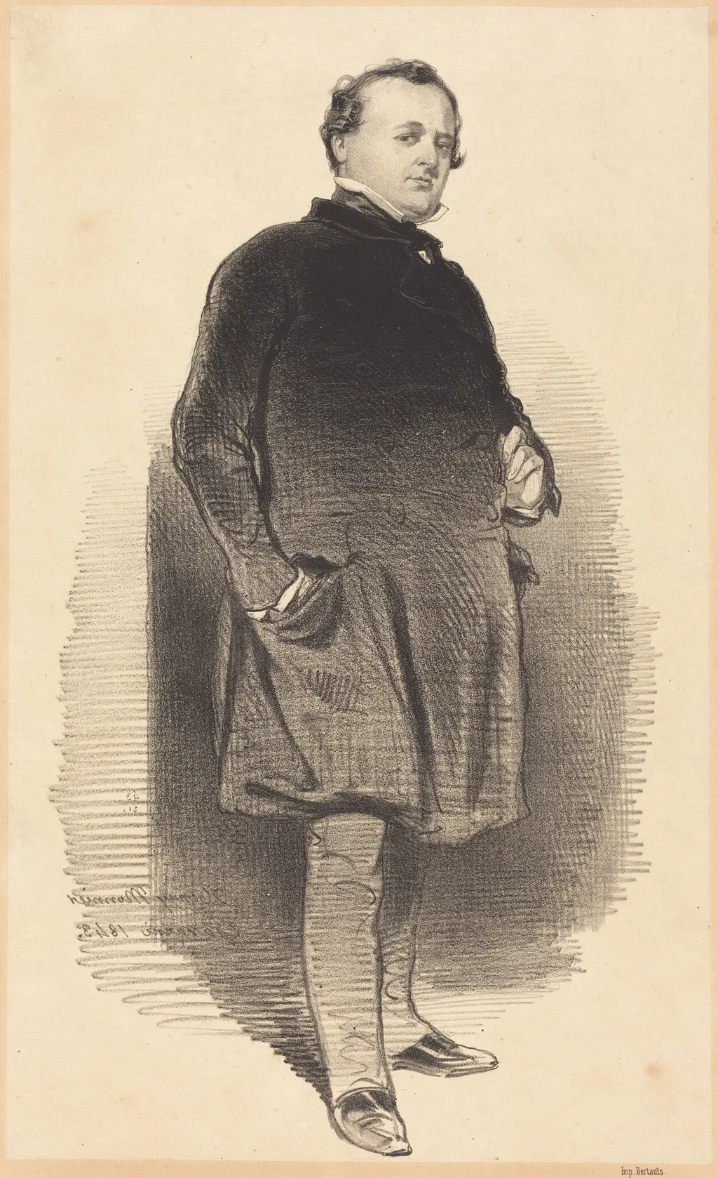 Henry Monnier, by Paul Gavarni, ink, 1843