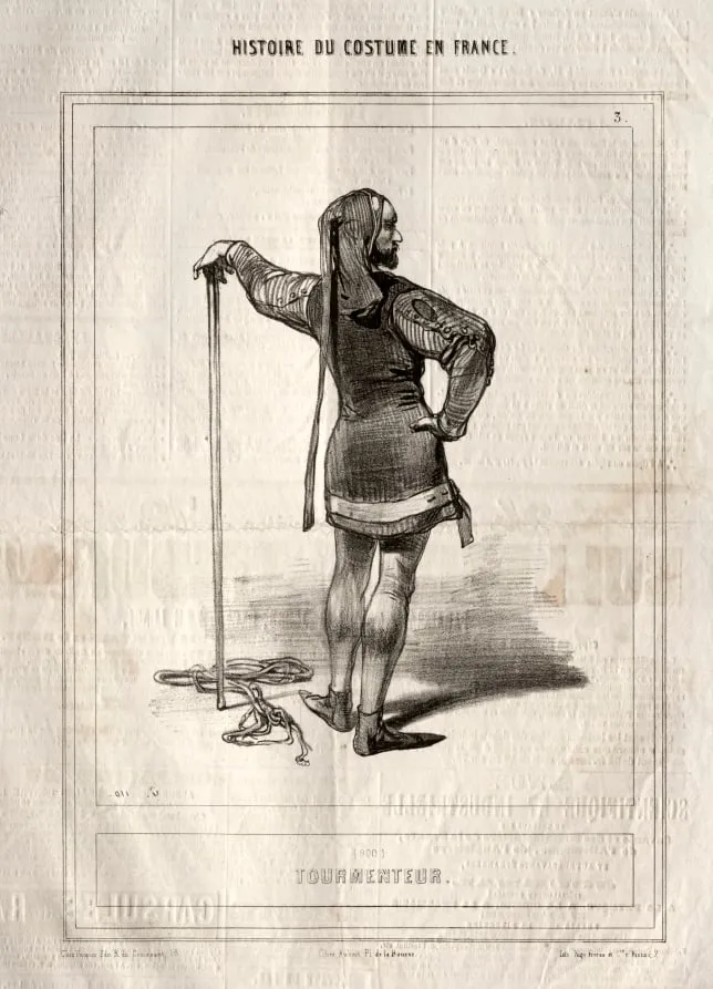 Histoire du Costume en France: Tourmenteur, by Paul Gavarni, 1843
