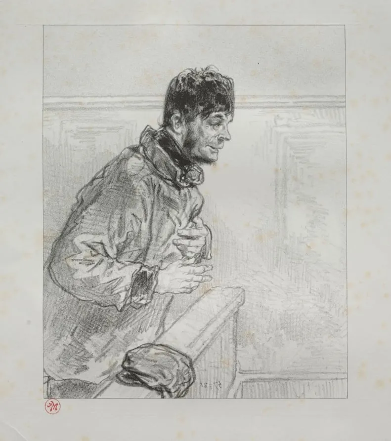 I should like to remark to M. Le Président that I have been made to play a part unworthy of a gallant man, by Paul Gavarni, 1858