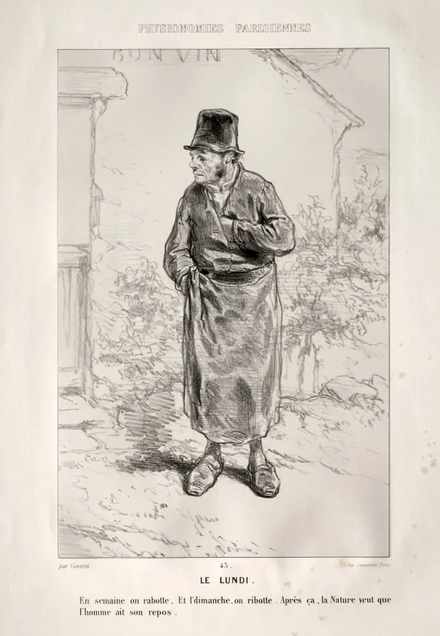 Le Lundi, by Paul Gavarni, 1858