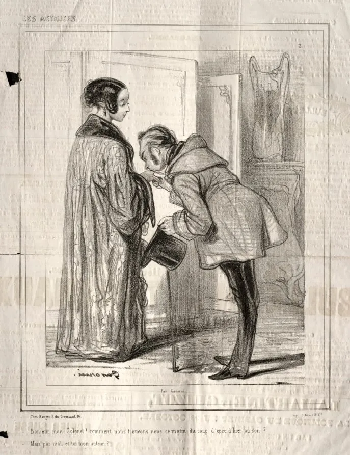 Les Actrices: Bonjour mon Colonel!, by Paul Gavarni, 1843