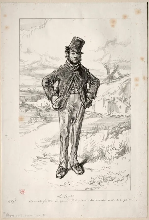 Physionomies Parisiennes: Le Lundi, by Paul Gavarni, 1858