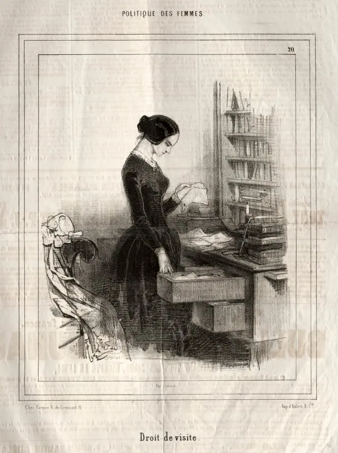Politique des Femmes: Droit de visite, by Paul Gavarni, 1843