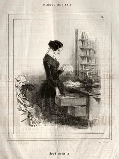 Politique des Femmes: Droit de visite, by Paul Gavarni