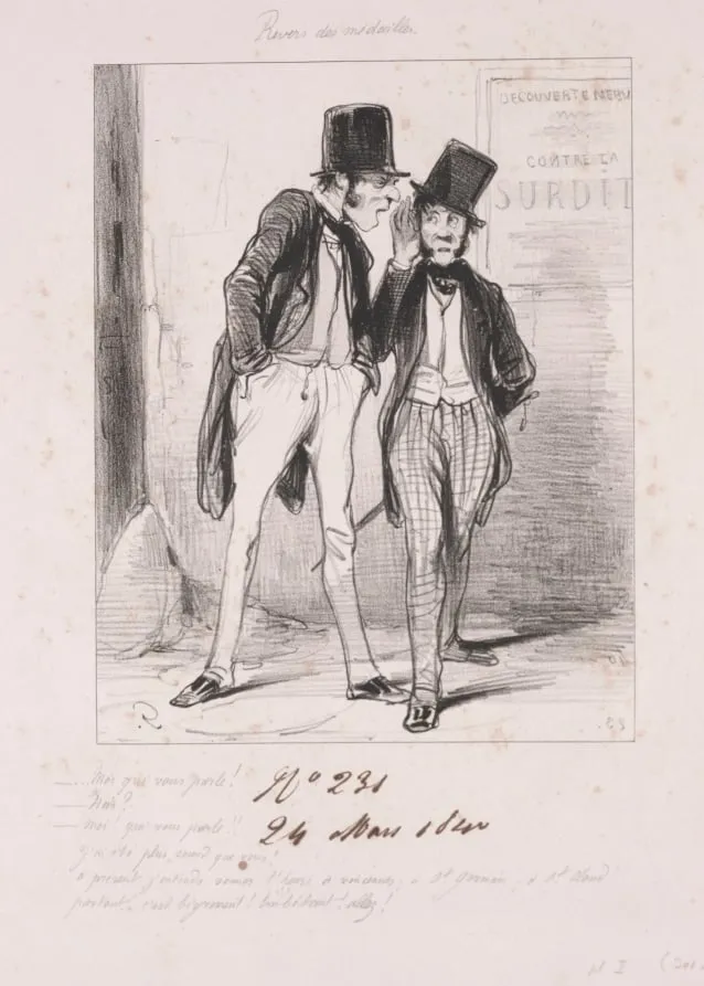 Revers des médailles: Moi qui vous parle, by Paul Gavarni, 1840
