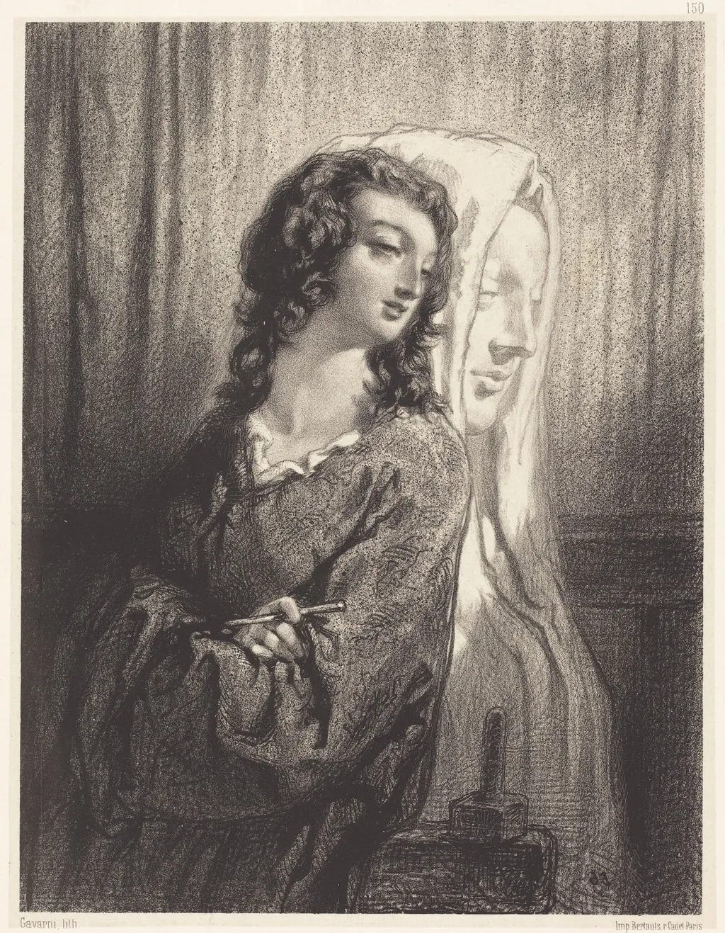 The Model and the Figure (La sculpture monumentale), by Paul Gavarni, ink, 1852