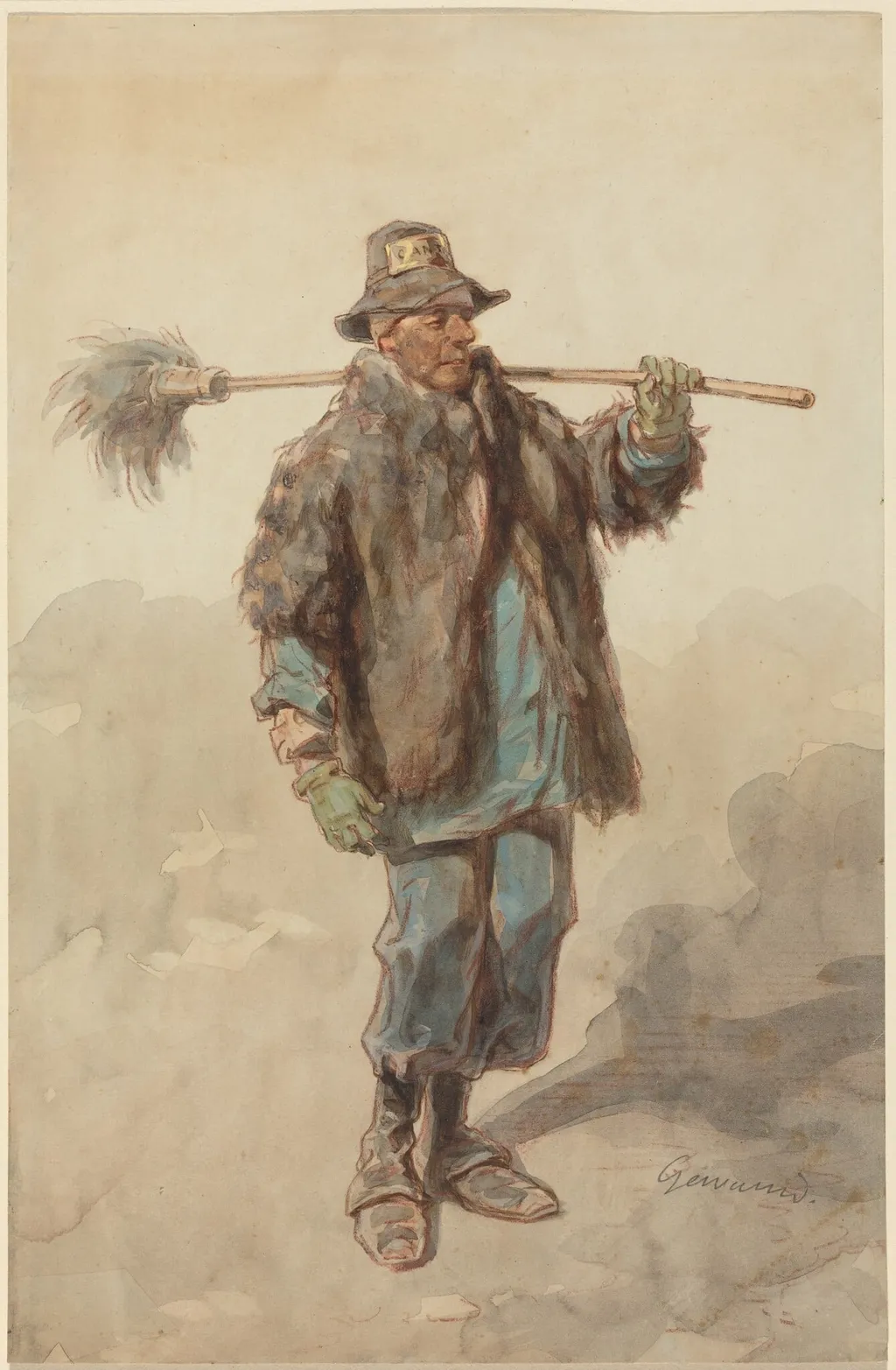 The Street Sweeper (Le Cantonnier), by Paul Gavarni, gouache, 1850