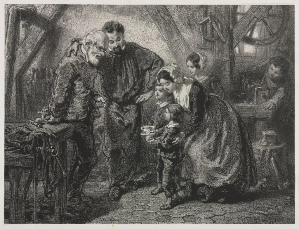 The Working-man's Birthday, by Paul Gavarni, 1804