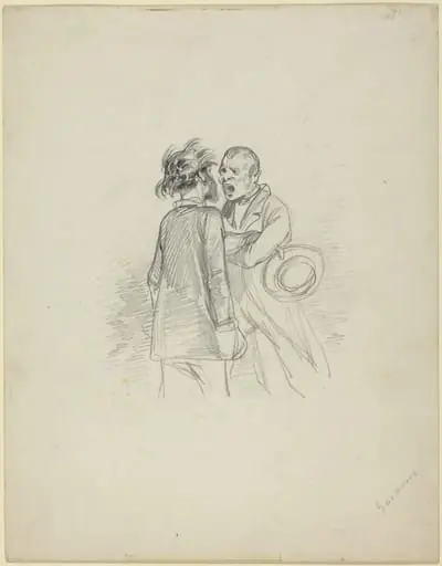 Two Men Arguing, by Paul Gavarni