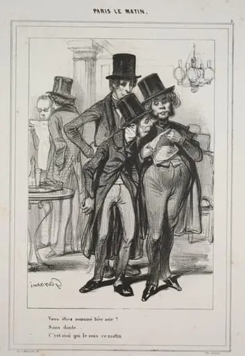 "Vous étiez nommé hier soir?...," from the series Paris Le Matin, by Paul Gavarni