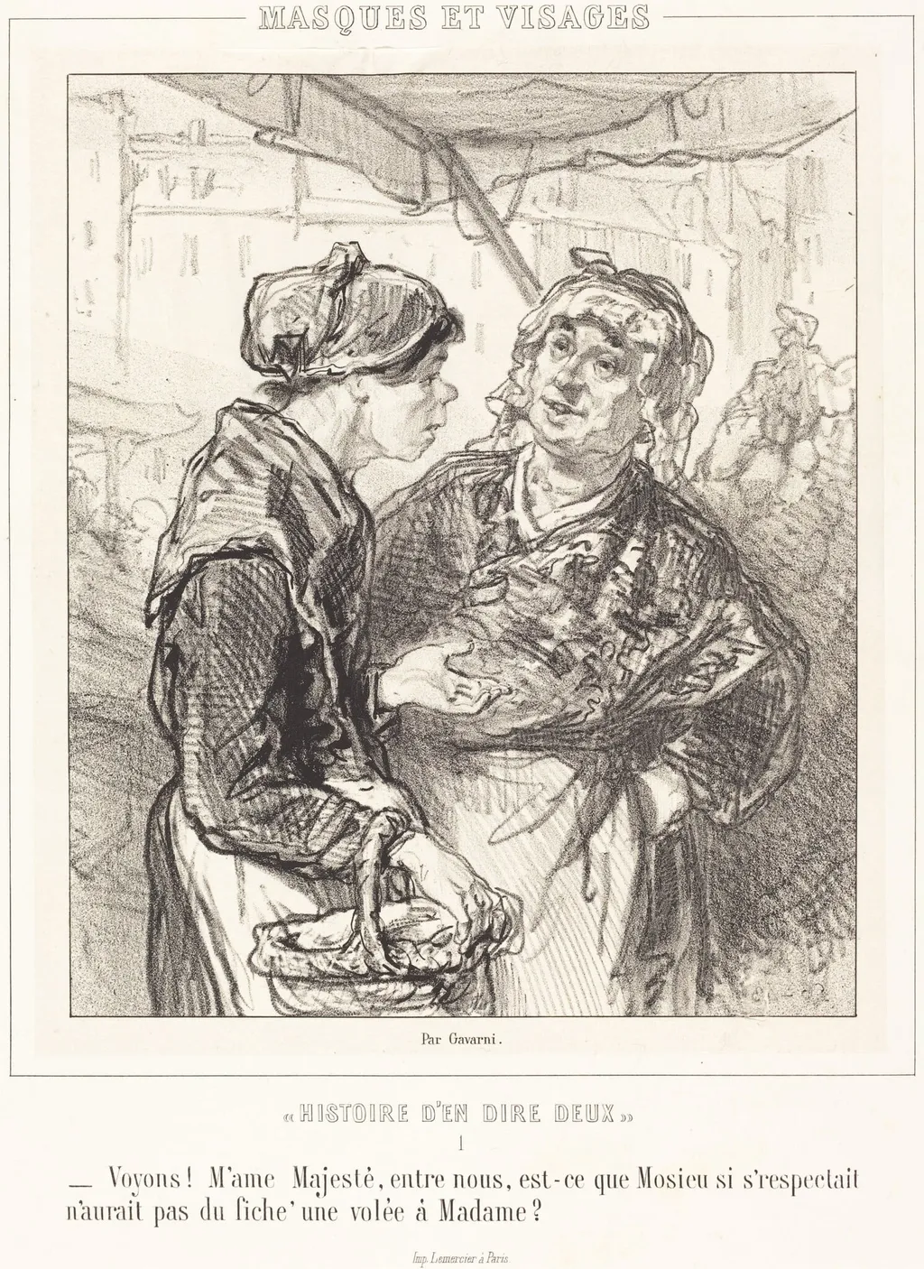 "Voyons! Mme Majeste...", by Paul Gavarni, ink, 1853