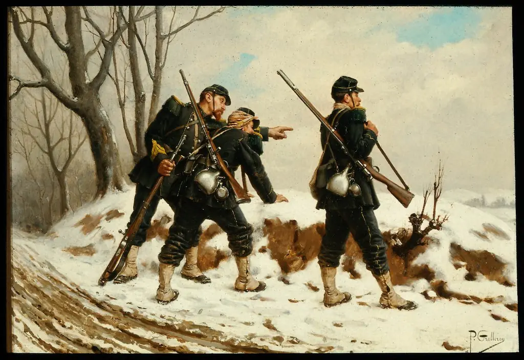 French Soldiers in the Snow, by Paul Grolleron