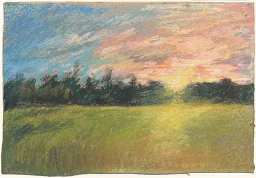 A Meadow at Sunset, by Paul Huet