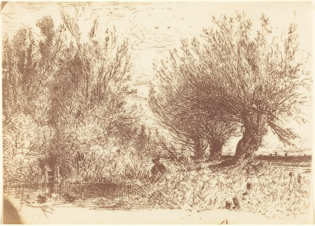 Banks of a River (Bords de Riviere), by Paul Huet, 1866