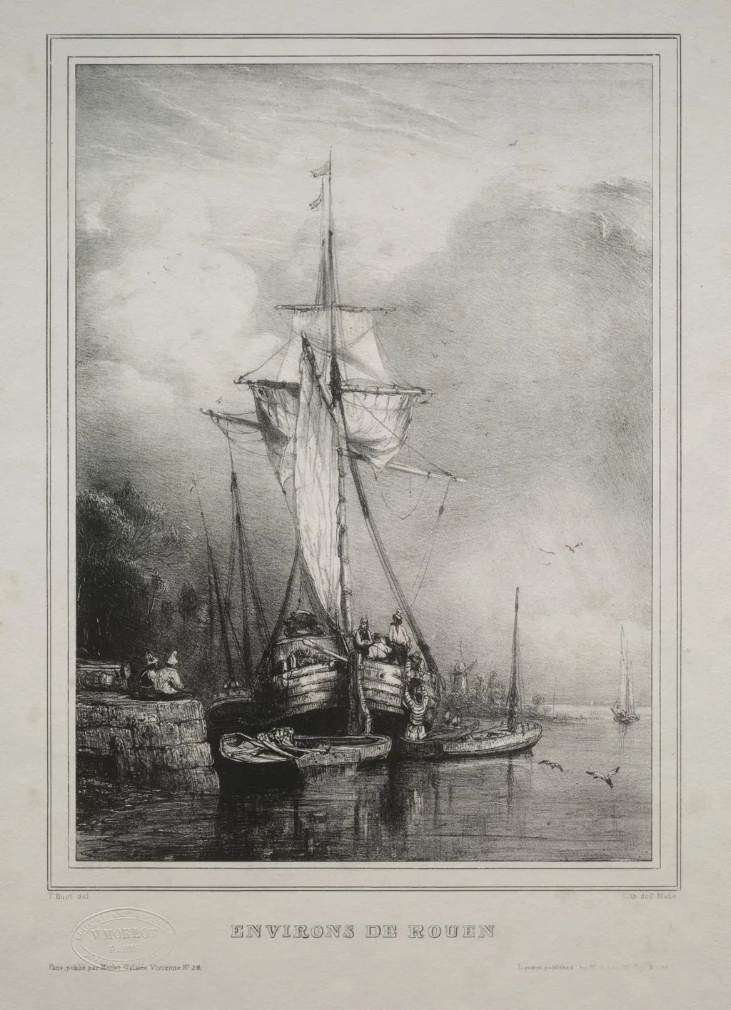 Six Marines: Environs of Rouen, France, by Paul Huet, 1832