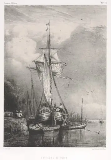 Souvenirs d' Artistes (No. 78): Six Marines: Environs de Rouen, by Paul Huet