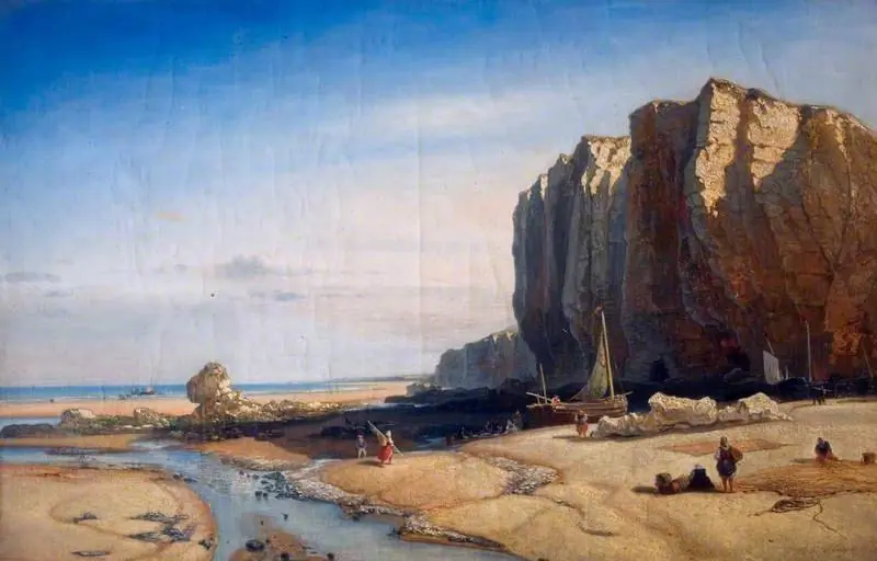 Rocky Coast with Figures and Boats, by Paul Jean Clays