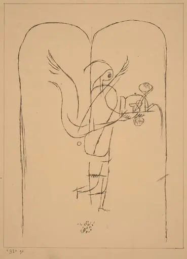 A Genius Serves a Small Breakfast (Ein Genius serviert ein kleines Frühstück), by Paul Klee